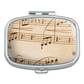 Vintage Sheet Music Notes Musical Score Musician Rectangle Pill Case Trinket Gift Box