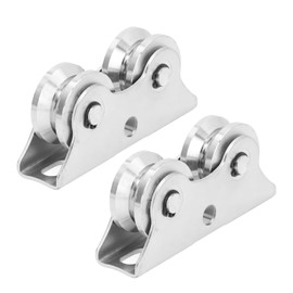 Yuecoom Groove Wheel VShaped, Track gate Wheels, V Shaped Double Bearing Caster with Bracket 45 Steel for Heavy Duty Rigid Roller for Inverted VTrack, Sliding Gate Casters,Industrial Machines Rail (2)