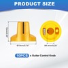 sourcing map 10pcs Gold Guitar Effect Pedal Knob, 9/16" Plastic