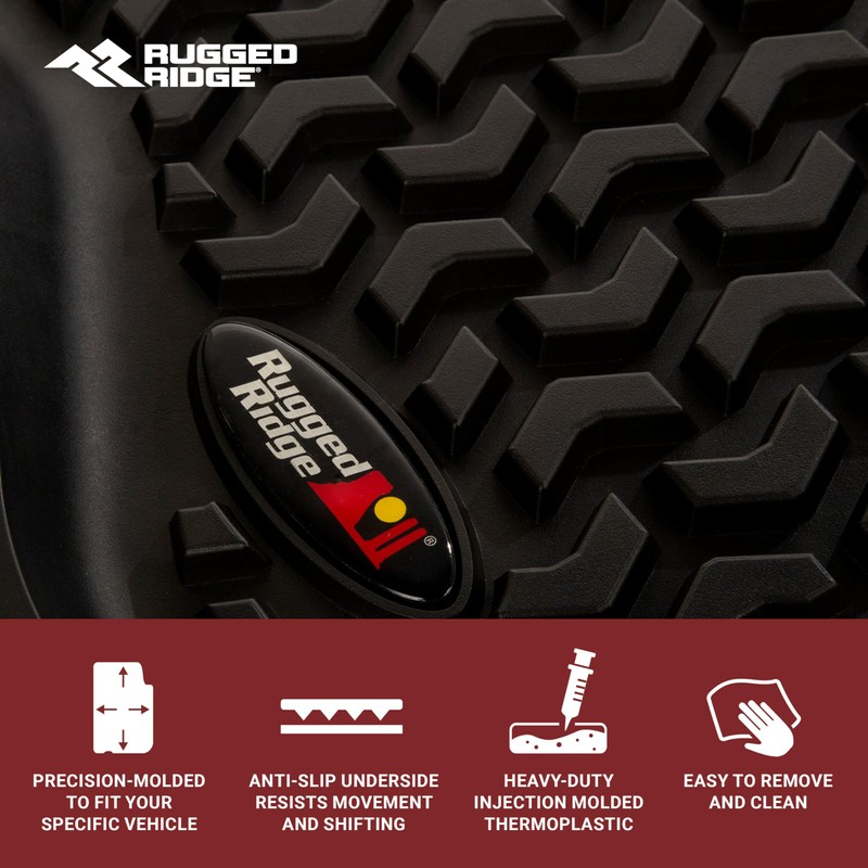 Rugged Ridge Rear Floor Liners Universal Fit | All-Terrain, Black