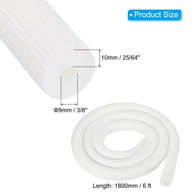 PATIKIL 9mm ID x 10mm T x 1.8m L Pipe Insulation Tubing, 4pcs Heat Preservation Anti Slip Insulated Foam Tube Grip for Air Conditioning Water Pipe, White