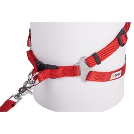 GoGo Pet Products Comfy Nylon 5/8-Inch Adjustable Easy Pet Harness, Small, Red