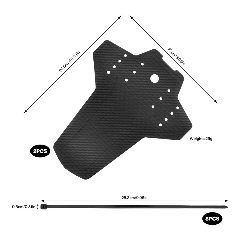 Bailinks Bike Fender Mud Guards,2 Pieces Mountain Bike Mudguards Set,MTB