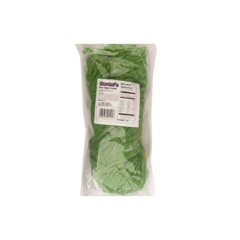 Gustaf's Sour Green Apple Licorice Laces - 2 Lb. Bag