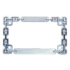 Chrome Metal Chain Motorcycle Bike License Plate Tag Frame Holder/Harley Honda