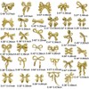 34 Pezzi Metallo Bow Nail Charms Oro 3D Dolce Fiocco