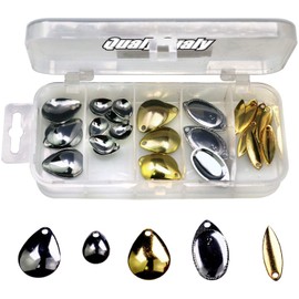 QualyQualy Fishing Lure Spinner Blades Colorado & Willow Tail Spinner Blades for Lure Making - 50pcs