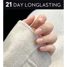 Beaolata Semi Cured Gel Nail Strips - Gel Nail Stickers with uv Light - Nail Polish Strips - 20 Gel Nail Wraps - Gel Nail Strips - Long Lasting Salon Quality (Transparent Dew Drop)