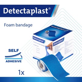 DETECTAPLAST Detectaplast Wundverband, selbstklebender Verband f1r Wunden und Verletzungen, wasserfeste Pflaster Rolle f1r den Umgang mit Lebensmitteln, super elastisch, 6cm x 1m