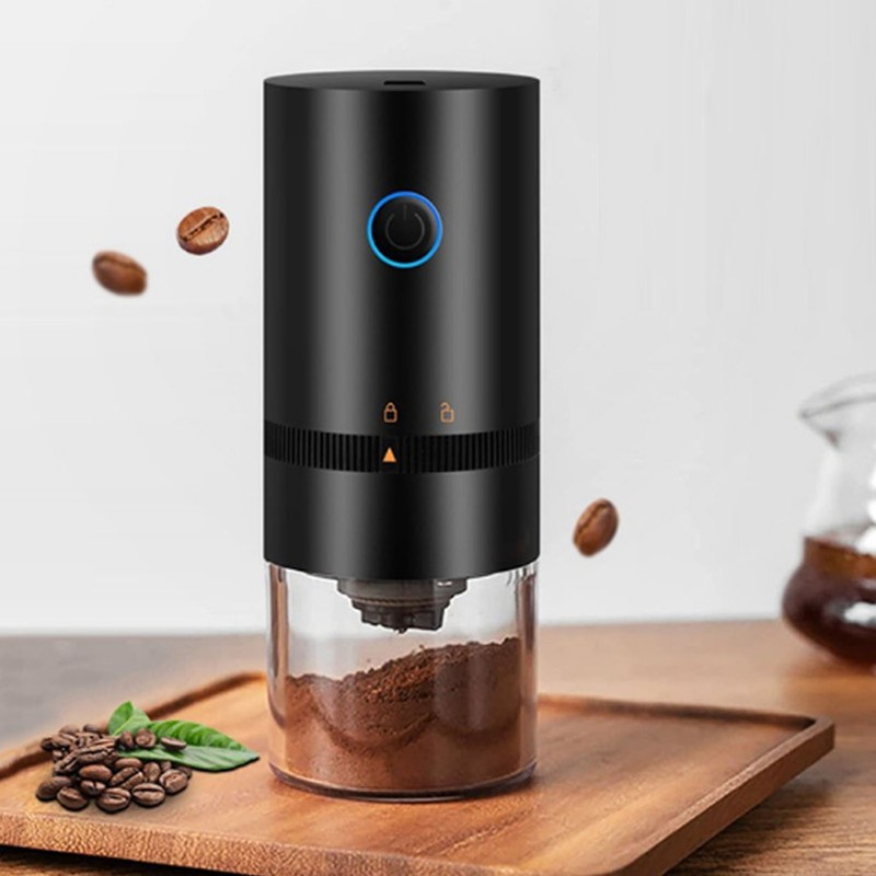 Portable Electric Coffee Grinder USB Rechargeable Adjustable Coarseness Quiet Removable
