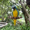 BSIRZAM Hanging Parrot Macaw Sculpture Ring Perch Indoor/Outdoor Statue for