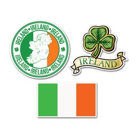 3 x 10cm Ireland Vinyl Stickers - Irish Clover Flag Travel Holiday Funny Kids Girls Boys Men Women Scrapbook Sticker #82197