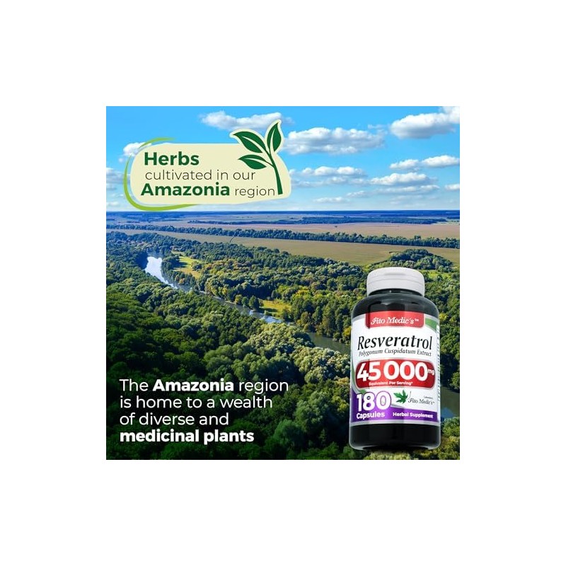 FITO MEDICS- Lab resveratrol 180 cápsulas 45000 mg suplemento de