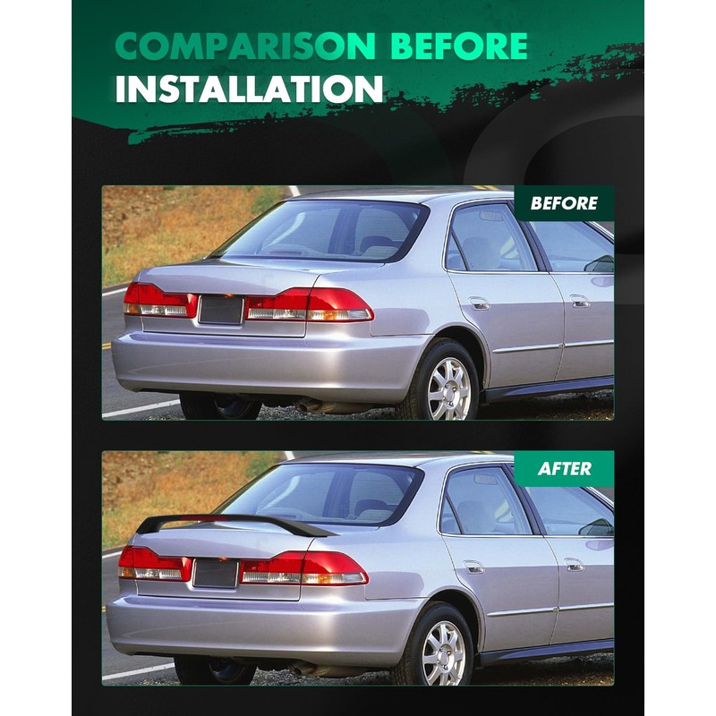 SCITOO ABS Rear Trunk Spoiler Wing with 3rd Brake Light