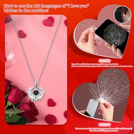 Birthday Gift for Women Girlfriend Wife Her, Gifts for Women Preserved Rose with I Love You Necklace, Gifts Ideas for Anniversary Valentines Day Thanksgiving Christmas