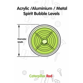 Magnetic Metal Large Spirit Bubble Level 60mm Diameter, (2 23/64 in), Surface Level - Metal Housing, Bulls Eye, Green/Silver