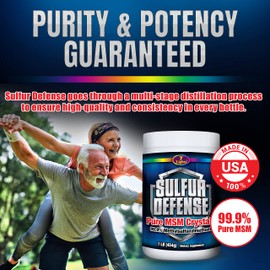 7 Lights Sulfur Defense Opti-MSM 99.9% Pure MSM Powder | Dietary Supplement for Joints, Skin & Immune Support – Organic Methylsulfonylmethane, Vegan, Non-GMO, Gluten-Free – Made in USA (3 x 1 LB)