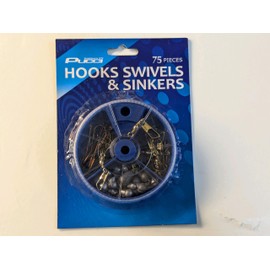 P-Line HSSDB75 Hook, Swivel, Sinker Asst Dial Box 75 Pc