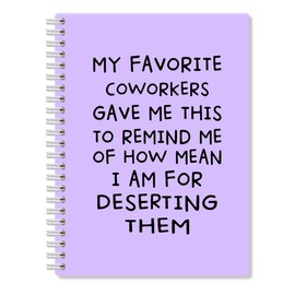 QYUVK My Favorite Coworkers Gave Me This Black Hardcover 160 Pages Blank Spiral Notebooks Unique Office Gift Idea (Purple)