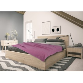 sleepling Cuddly Blanket Made in Germany, Small Sofa Blanket, 75 x 120 cm, Ökotex Made in Green, Washable, Light Bordeaux