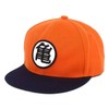Gorra Plana Goku Naranja y Azul Marino con Logo Estampado