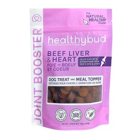 healthybud Beef Liver Treats for Dogs, Hip and Joint Dog Chews with Glucosamine for Dogs, All Natural Dog Food Topper Chews Containing Chondroitin, Hemp Seed, Turmeric and Pumpkin