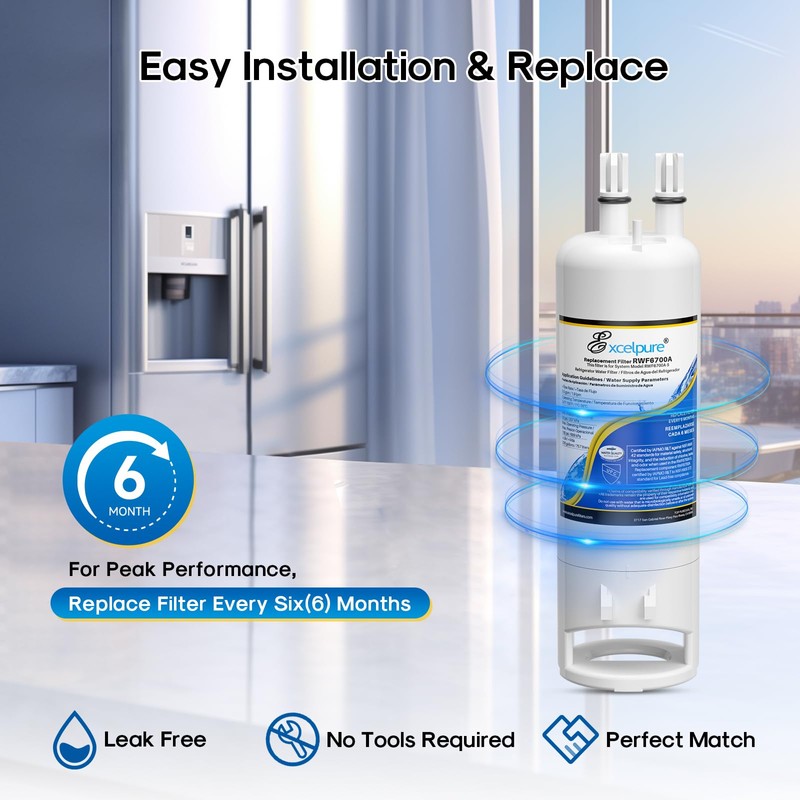 EXCELPURE WHR1RXD1 Replacement for EDR1RXD1 Refrigerator Water Filter, Everydrop® Filter