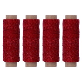 Rnigra 120M Waxed Thread, 0.8mm 150D Leather Thread, for Leather Sewing, for Upholstery, Bag, Bookbinding, Shoe Repairing, Crafts, Woven Bracelets, etc.(Red)