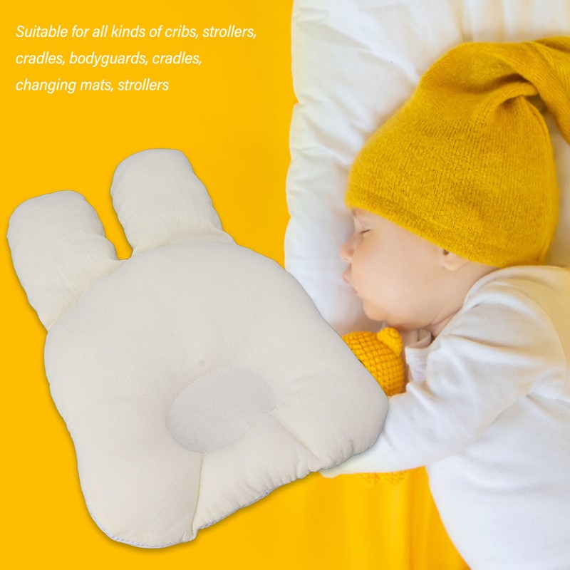 Baby Pillow Recessed Rabbit Ear Shaped 21.5cm Width Soft Breathable