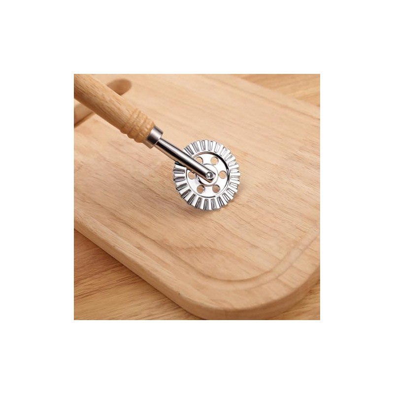 Pie Cutter Stainless Steel Raviolica Cutter Stamp Roller Wheel Round