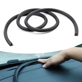 Polcatay Windshield Seals, Dust-Proof and Noise Reduction Rubber Strip, 6.5 Ft U-Shaped Close Fit Dashboard Door & Window Weatherproof Trim Strip, Universal for Most Cars Trucks (Black)