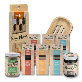 Set de Regalo Eco Belleza Y Cuidado Personal Natural Bam Boo! Lifestyle con Jabones, Pasta Dental, Cepillos Dentales con mango de bambú, Carbón Activado en Polvo y gratis, Jabonera de bambú