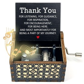 ukebobo Wooden Music Box Gift, Thank You for Listening Music Box, U R My Sunshine Music Box, Retirement Christmas Birthday Graduation Friendship Gifts for Women Man Mom Friend-601