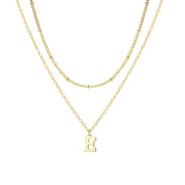 iF YOU Gold Initial Necklaces for Women, 14K Gold Plated Dainty Gold Layered Initial Necklace Jewelry for Women Birthday Gifts (1-1-5)