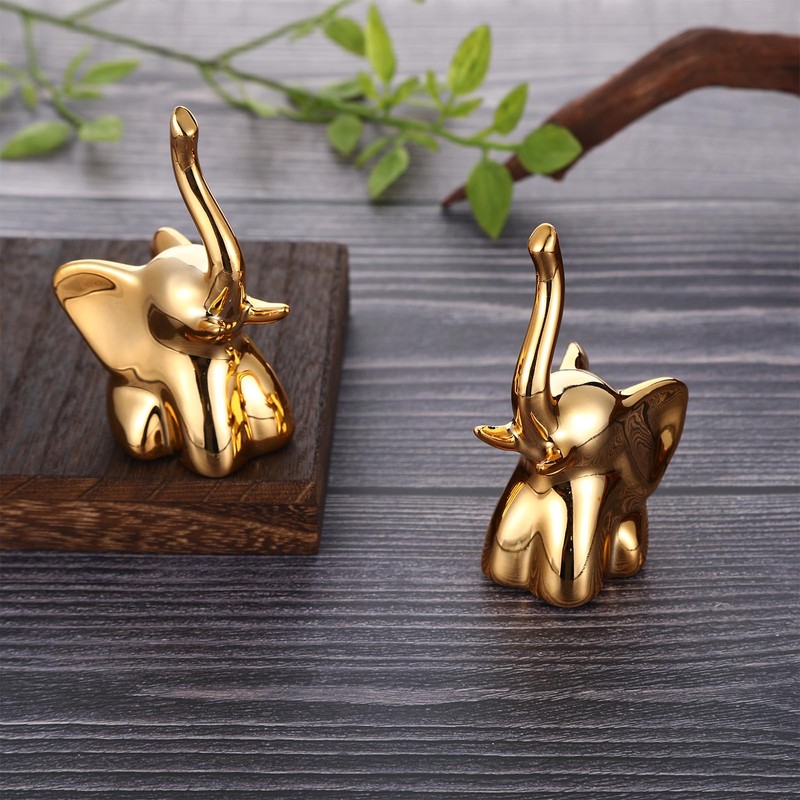 2 Pack Toilet Bolt Covers Decorative,Lovely Ceramic Elephant Cat Shaped