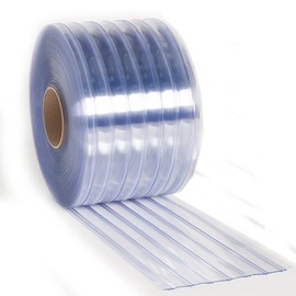 Aleco 171130 Clear-Flex II PVC Standard Scratch-Guard Ribbed Strip Door Bulk Roll, 150' Length x 8" Width x 0.198" Thick