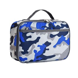 Insulated Lunch Box Bag Picnic Zipper Organizer Lunch Tote Bag for Adults Kids (Blue Camo)