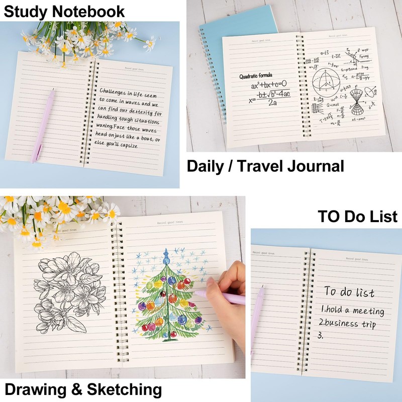 Tikplus A5 Lined Notebook, 2 Pack, 80 Sheets, Lined Paper