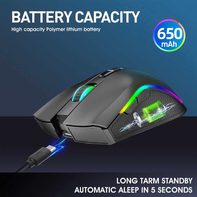Wireless Mouse 2.4G USB Receiver 800 to 4800 DPI Ergonomic