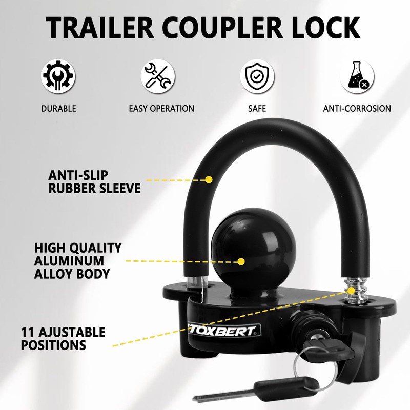 AUTOXBERT Universal Coupler Lock Trailer Locks Ball Hitch Trailer Hitch