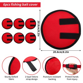 Gosknor 6pcs Fishing Lure Covers, 8.2 Inch Fishing Pole Sleeve Fish Hook Gloves Protectors Fish Rod Armour Lure Wraps for Rod Fishermen Gift