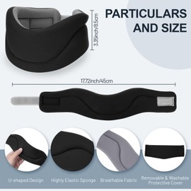 Senprity Neck Support, Adjustable Neck Brace, Neck Support for Sleep, Relieves Neck Pain and Spinal Stress, Provides Neck Support for Women and Men (Black, 8 cm Deep Neck Support, L)