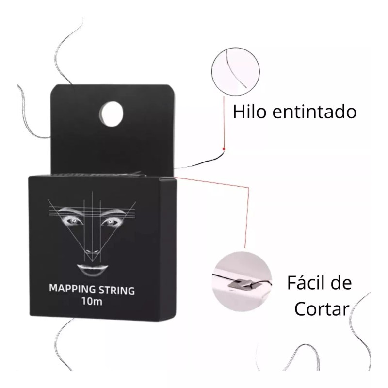 Mafab 2 Piezas Hilo Entintado Diseño Ceja Microblading Maquillaje