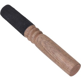 BQLZR BQLZR 18x2.6cm Wooden Color Peach Wood Leather Wrapped Tibetan Meditation Singing Bowl Mallet Striker Stick