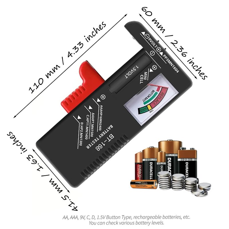 Battery Tester Checker Battery Capacity Tester Display Checkered Analyzer Digital
