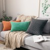MIULEE Pack of 2 Corduroy Soft Solid Decorative Square Throw