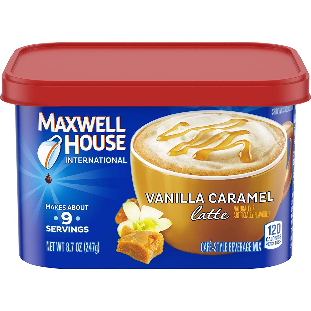 Maxwell House International Cafe Vanilla Caramel Latte Instant Coffee (8.7 oz Canisters, Pack of 4)
