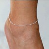 foyjoey Dainty Ankle Bracelets for Women White Gold Satellite Beaded