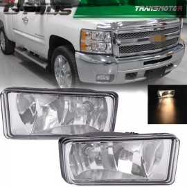 transmotor2013 Fit 2007-2015 Chevy Silverado 1500 2500 Front Bumper Fog Lights Lamps Pair 07-15