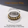 U7 Skull Spinner Ring Men Gold Stainless Steel Anxiety Thumb